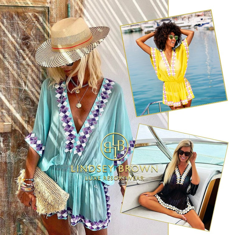 Yellow silk kaftan by Lindsey Brown resort wear