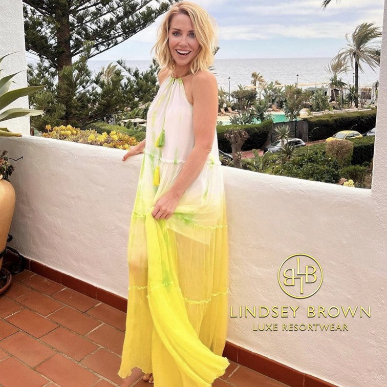 Laura Hamilton a place in the sun yellow maxi dress by lindsey brown resort wear 