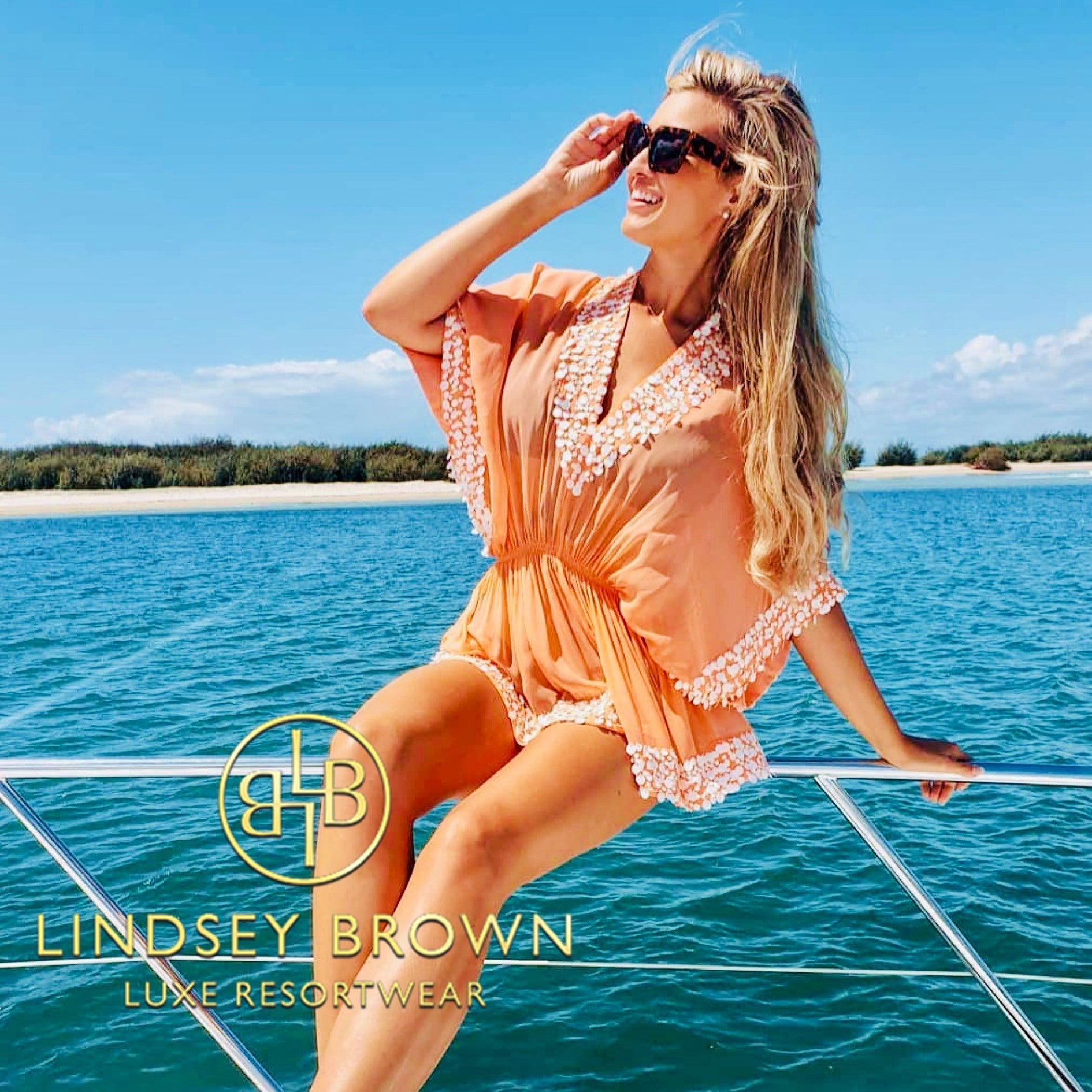 Orange Silk Designer Kaftans worn by Gemma White Miss Australia