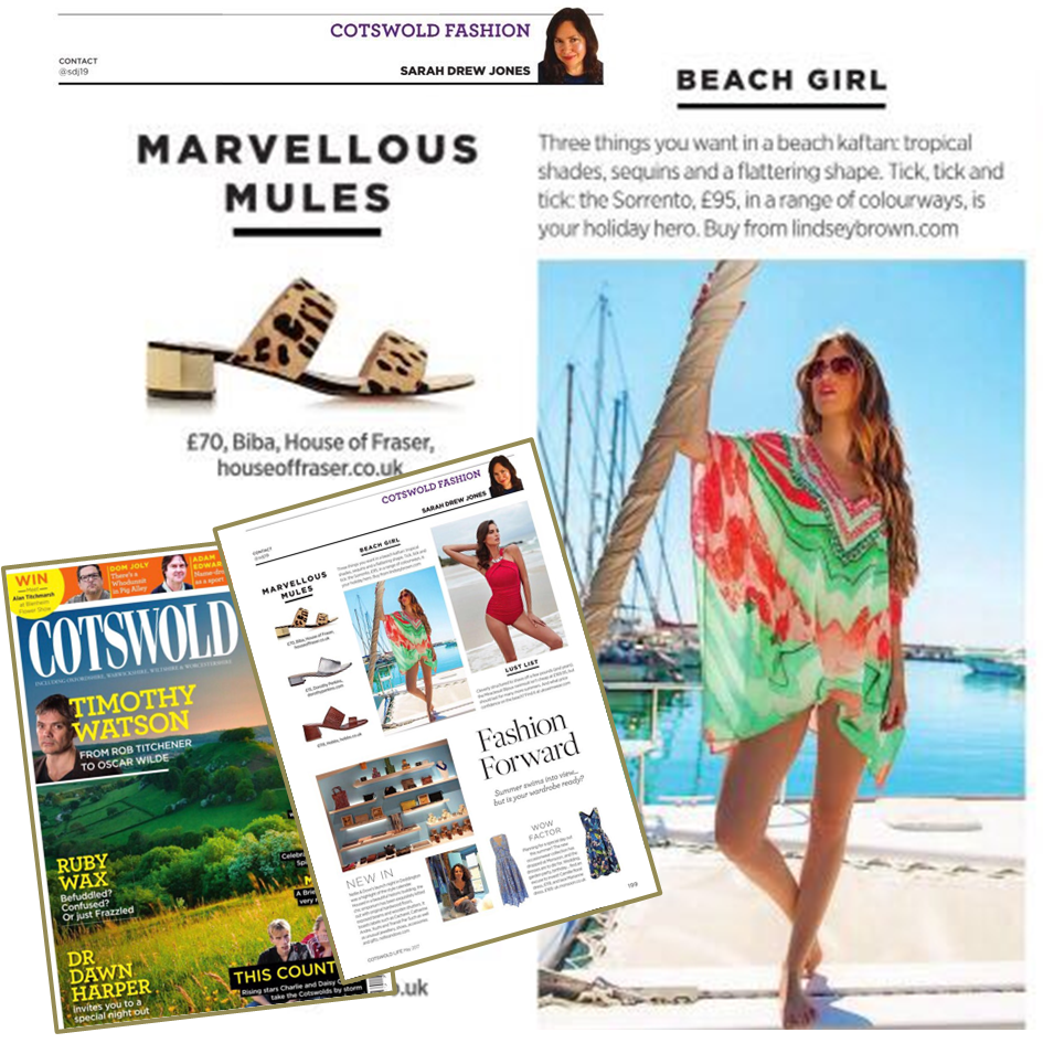 Lindsey Brown Resort wear featuring in Cotswold Life
