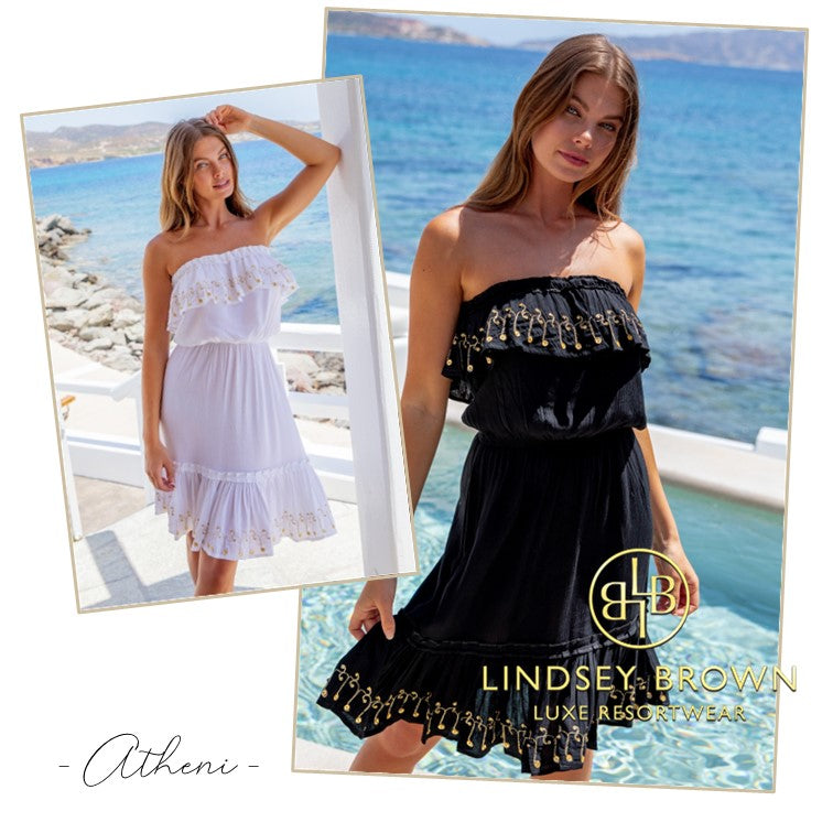 The perfect strapless holiday dress, Atheni is an original design by LindseyBrown and is a great black holiday dress for all occasions