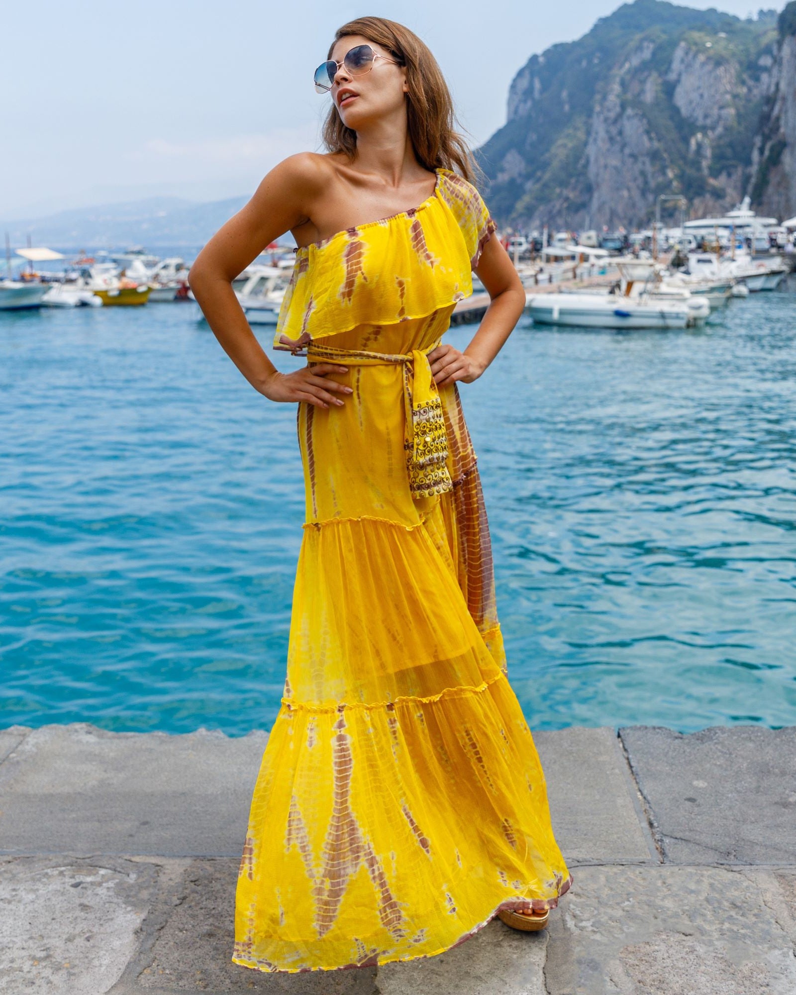 Stunning Holiday Dresses, summer maxi dresses and cotton resort dresses, beach dresses, floaty multi way dresses, short designer beach dresses by Lindsey Brown