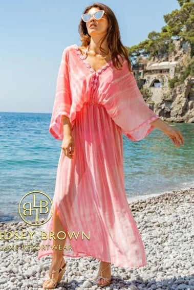 silk resort wear kaftans to wear on holiday by Lindsey Brown resort wear