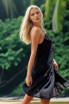 black cotton sleeveless beach dresses by Lindsey Brown