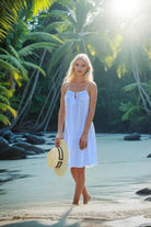 Lindsey Brown white cotton beach dresses to wear on a Caribbean Cruise 