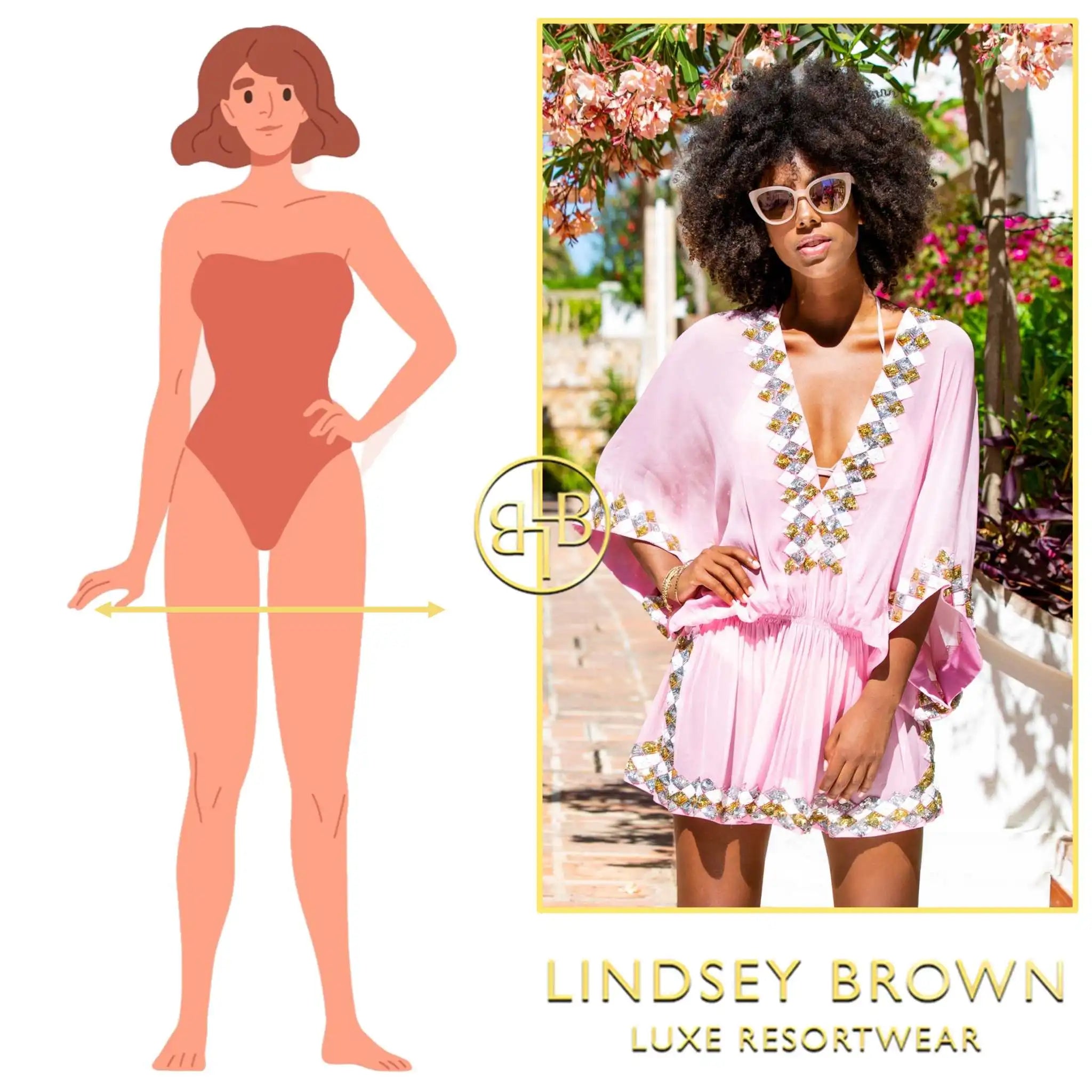 Short mini length resort wear kaftans by lindsey brown
