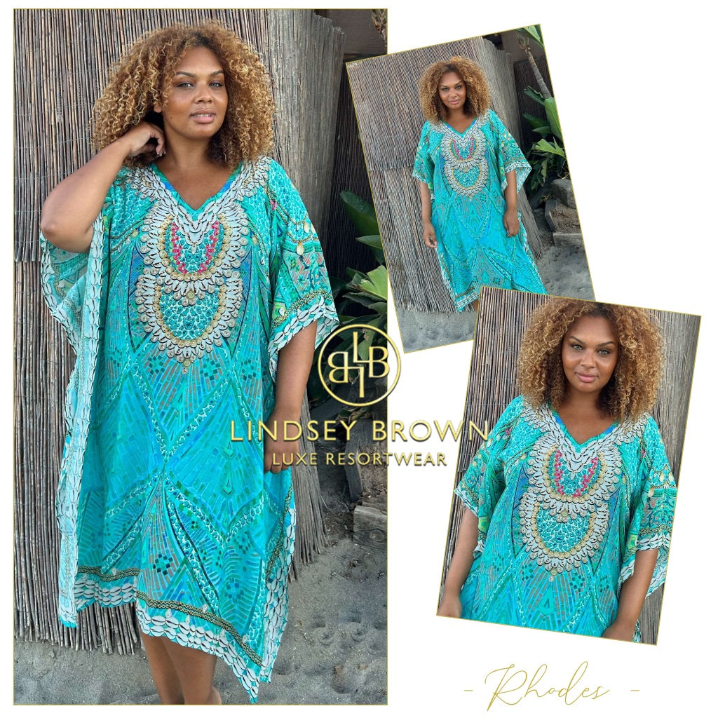 Short Plus Size Silk Designer Beach Cover up