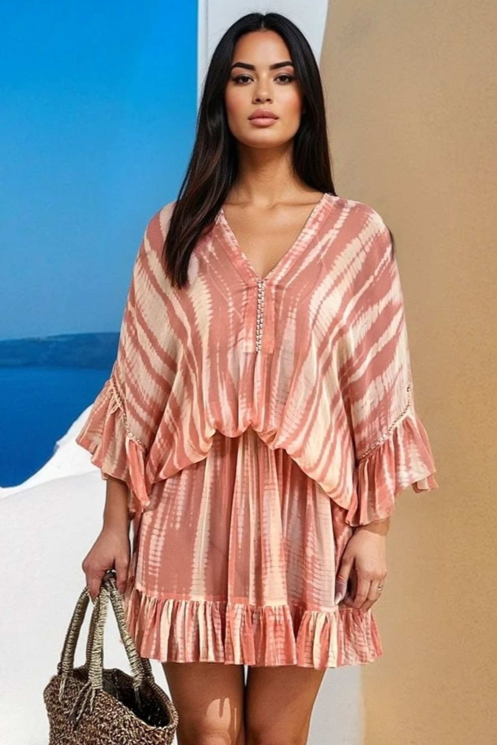 silk tie dye kaftan dresses to wear on vacation by lindsey brown silk resort wear