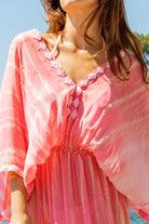 Glam silk kaftan dresses to wear on holiday by Lindsey Brown resort wear