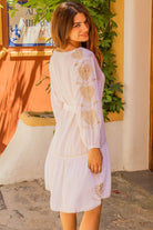 White gold beautifully soft cotton beach dress by Lindsey Brown resort wear