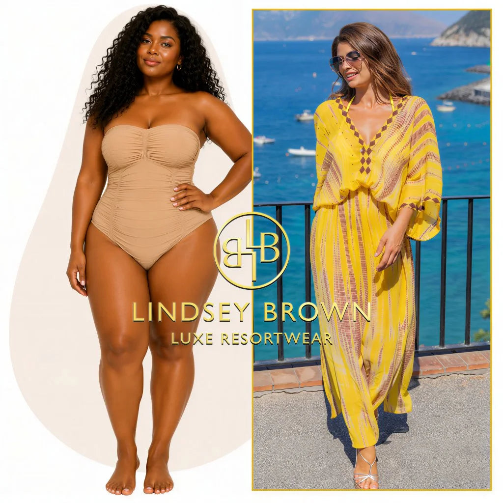 elasticated waistline silk kaftans to flatter pear shapes by lindsey brown resort wear