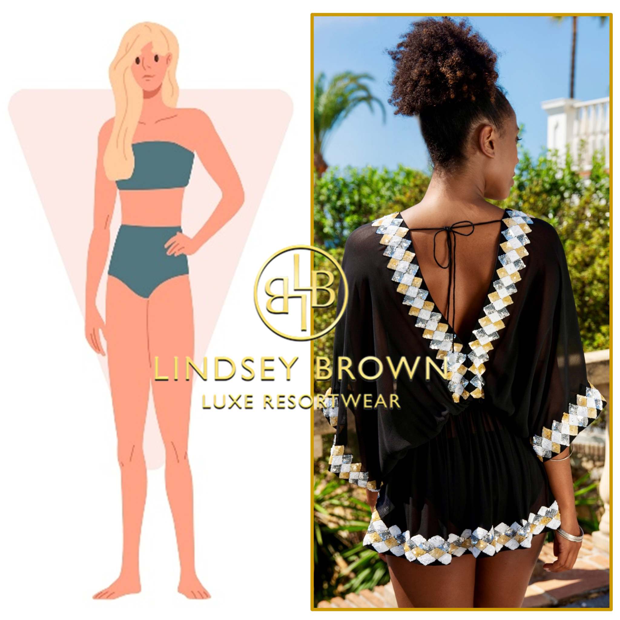 low back open back silk kaftans that suit an inverted triangle body shape