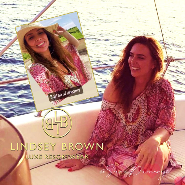 pink sparkly beach kaftans seen on A Place in the Sun on TV