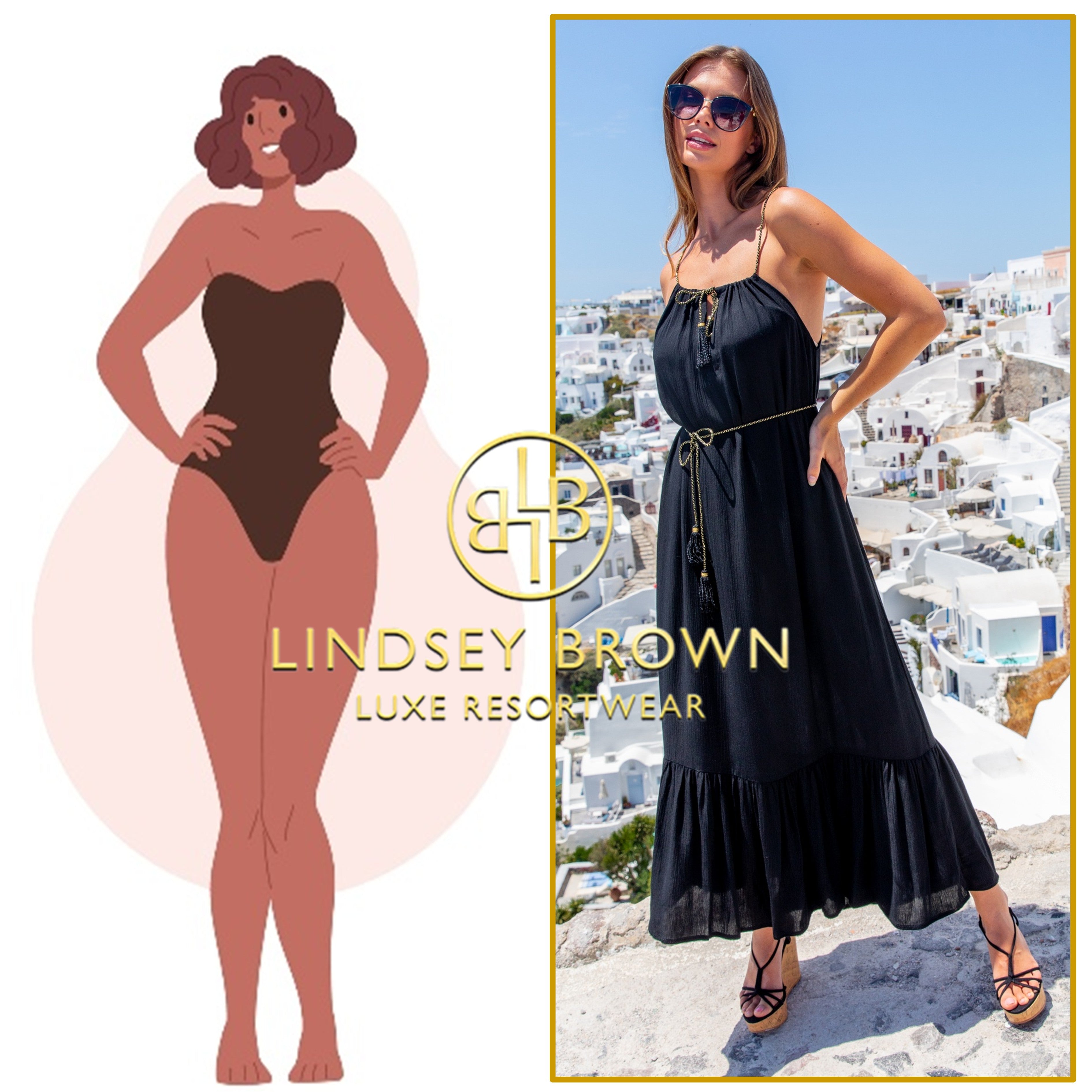 tiered midi maxi dresses for pear shaped body shapes by lindsey brown resort wear