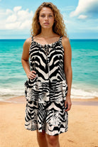 abstract tiger print sleeveless holiday top by Lindsey Brown resort wear
