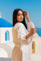 white cotton designer beach dresses by Lindsey Brown