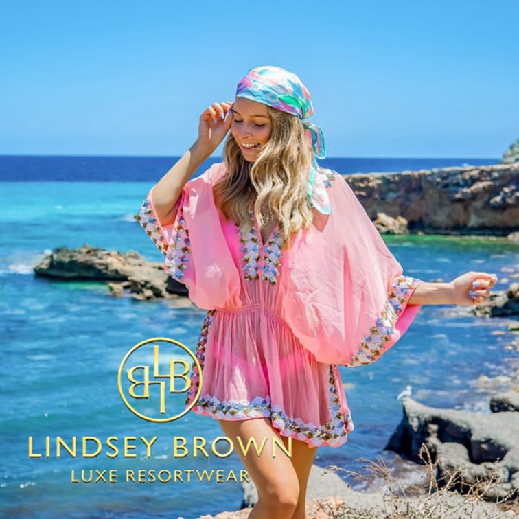 pink silk designer kaftans to wear in ibiza by lindsey brown resort wear 