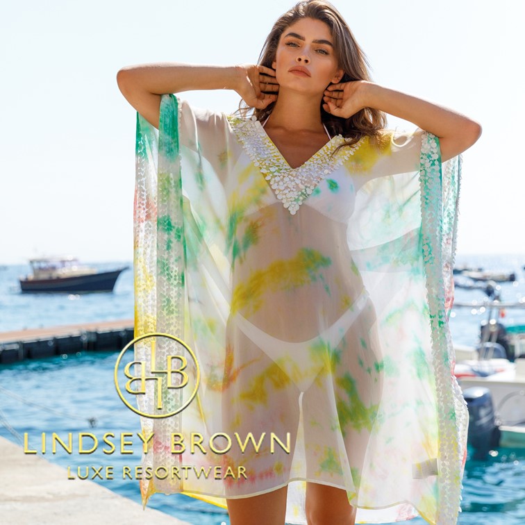 New silk designer kaftans to wear on holiday by Lindsey Brown resort wear 