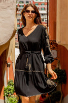 Black gold cotton beach dress called Bermuda by Lindsey Brown resort wear 