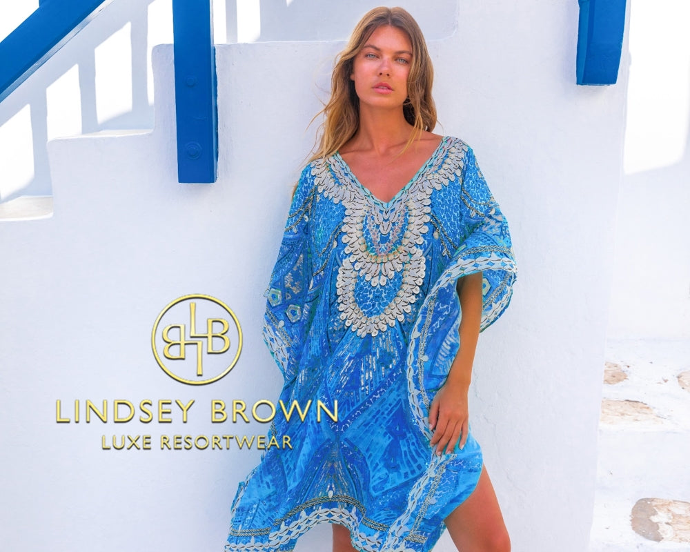 blue silk beach cover-ups for winter sun holidays and to wear on a cribbean cruise