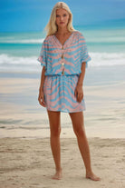 Pink and Blue degner beach dresses i
