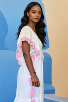 Lindsey Brown white and pink holiday dresses