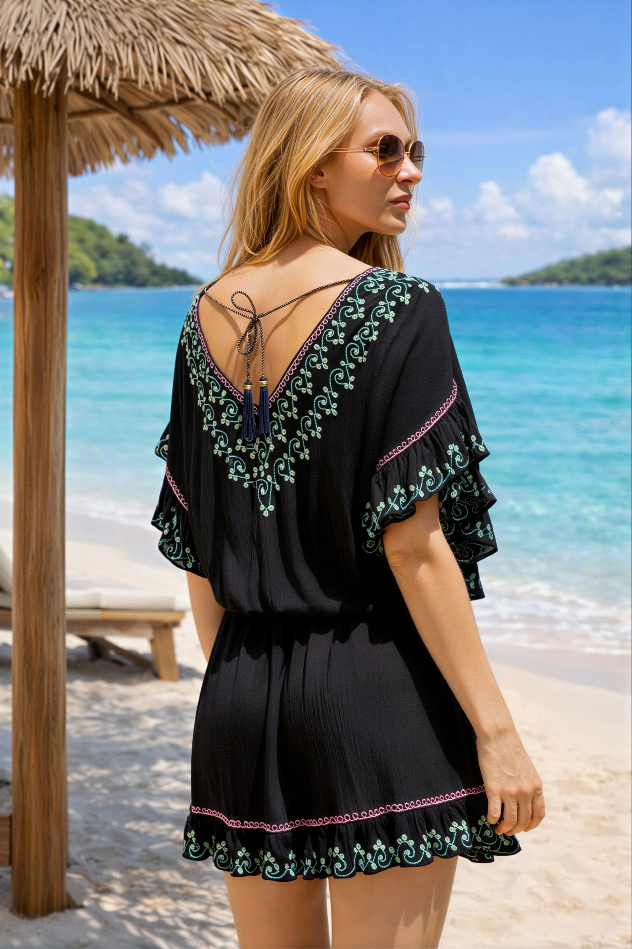 black embroidered beach dresses to wear on a caribbean holiday 