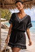 black cotton v neck beach dresses to wear on holiday 