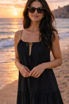 black cotton sleeveless beach dresses wear on vacation by lindsey brown