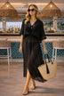 black silk maxi kaftans to wear on holiday by lindsey brown resort wear