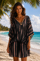 black silk resort wear kaftan