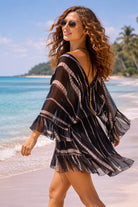 black floaty silk kaftan dresses by lindsey brown resort wear for caribbean holidays