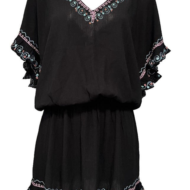 black beach kaftan dress by lindsey brown luxury resort wear 
