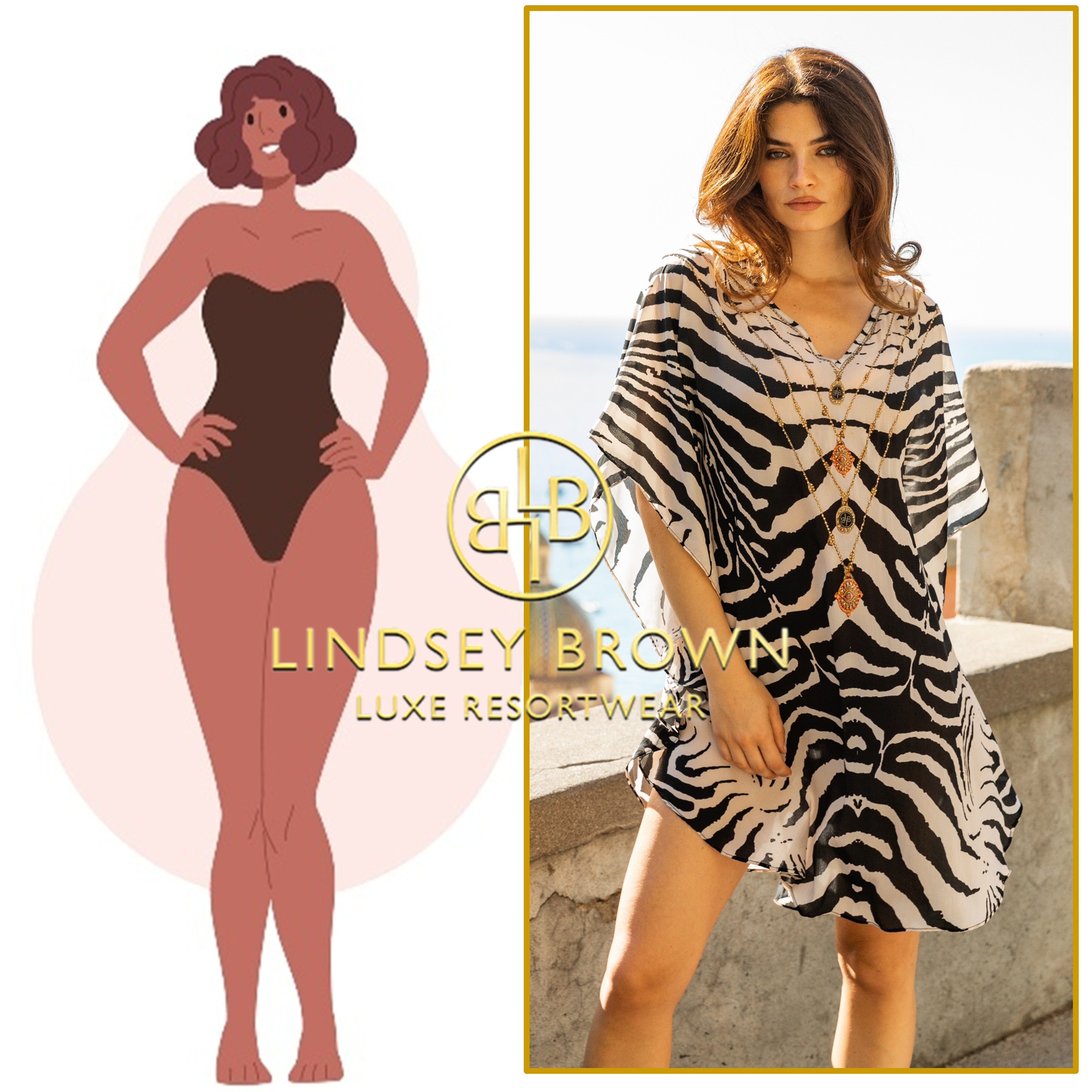 curved hemline silk kaftans for pear shaped body shapes by lindsey brown resort wear
