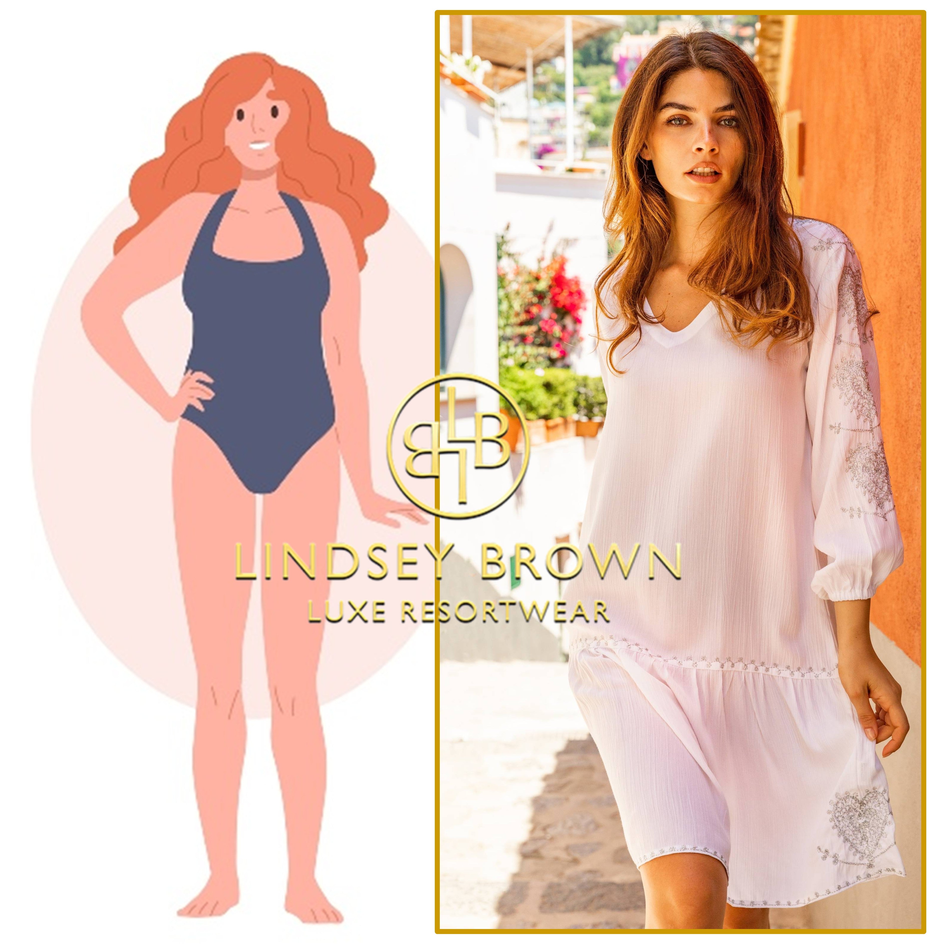 loose fitting beach dresses to suit an apple body shape 