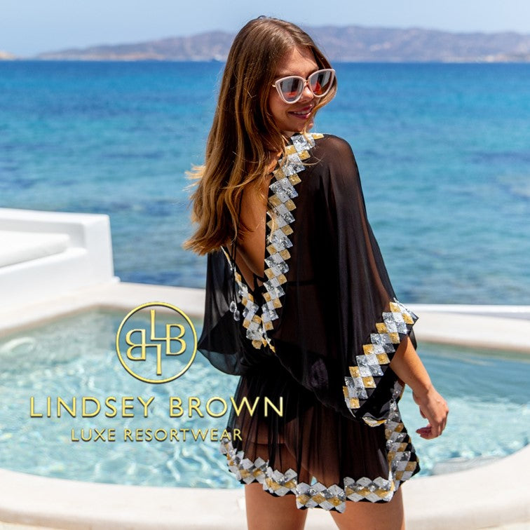 luxury silk designer kaftans the Manhattan by Lindsey Brown designer resort wear