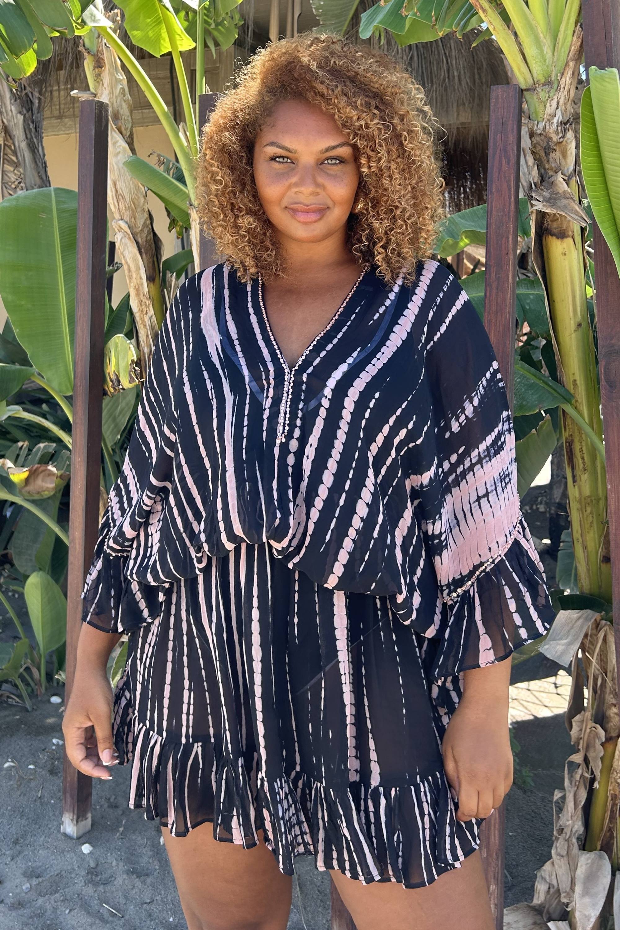 Black Plus Size Silk Kaftan Dress Lindsey Brown