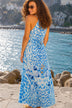 turquoise floaty silk maxi dress to wear on holiday by lindsey brown silk luxury resort wear 