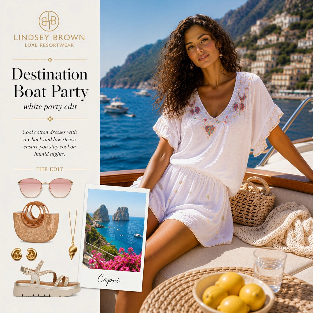what to wear on a white party on a boat in Italy