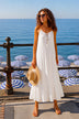 white floaty sleeveless designer beach dresses 