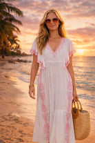 white midi maxi cotton dresses to wear on a cruise holiday 