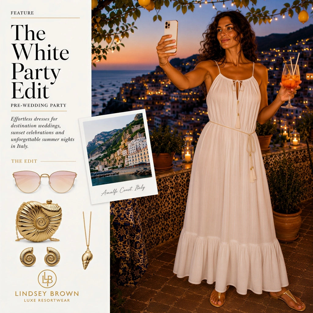 white sleeveless cotton dresses to wear to a pre wedding white party in italy