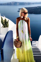 yellow silk maxi dresses to wear in santorini