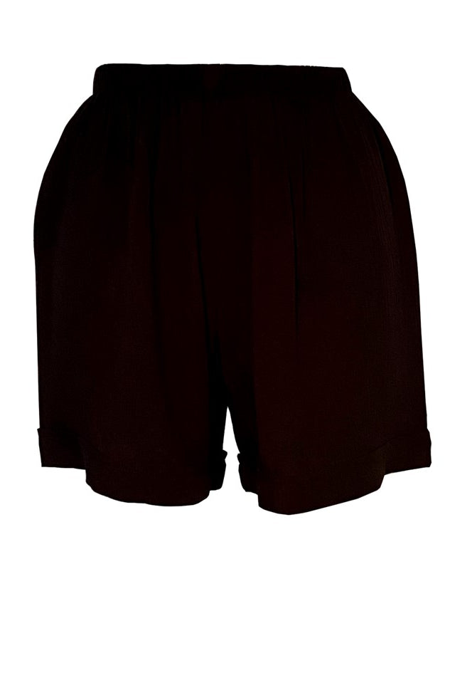 black cototn designer holiday shorts by lindsey brown resort wear 