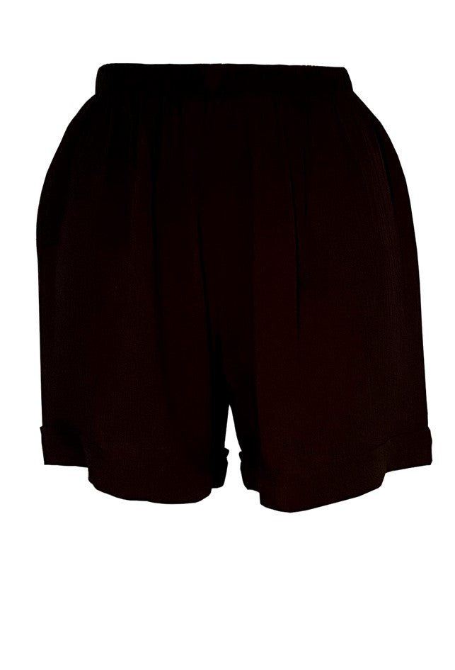 black cototn designer holiday shorts by lindsey brown resort wear 