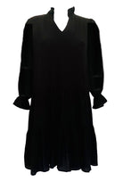 black tiered style cotton designer beach dress by lindsey brown resort wear 